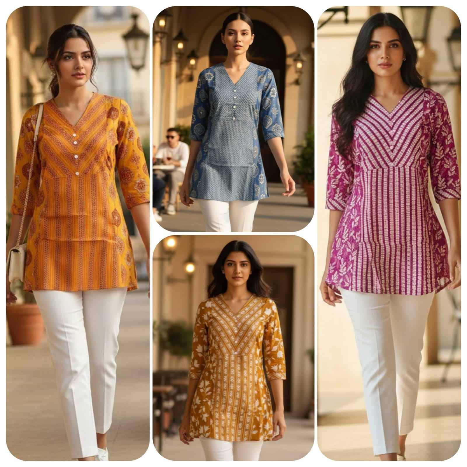 Tunic Top By Lycy Designer Ethnic Wear Collection Cotton Tops At Wholesale Price